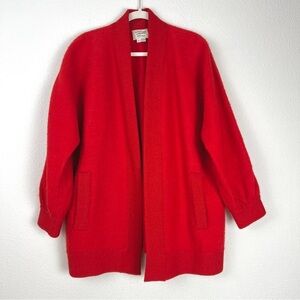 100% Alpaca Sweater Open Front Cardigan Knitwear Large